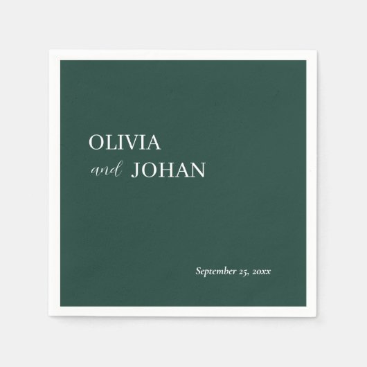 Eenvoudig Modern & Minimalistisch | Bruiloft Emera Servet (Voorkant)