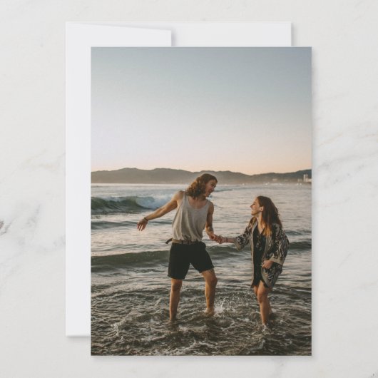 Eenvoudig modern minimalistisch bruiloft foto post kaart (Achterkant)