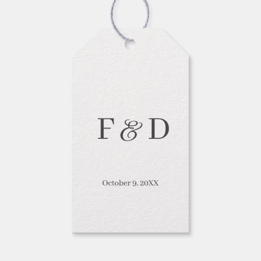 Eenvoudig modern minimalistisch bruiloft gunst Lab Cadeaulabel (Achterkant)