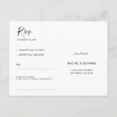 Eenvoudig Modern Minimalistisch Bruiloft RSVP Brie Uitnodiging Briefkaart (Achterkant)