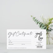 eenvoudig modern minimalistisch cadeaukaartencerti (Staand voorkant)