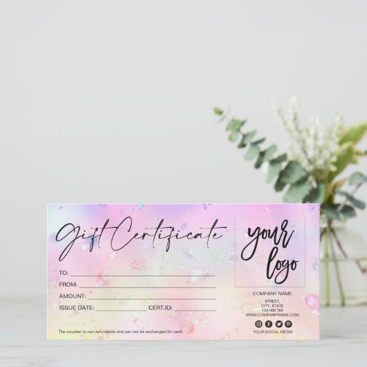 eenvoudig modern minimalistisch cadeaukaartencerti (Staand voorkant)