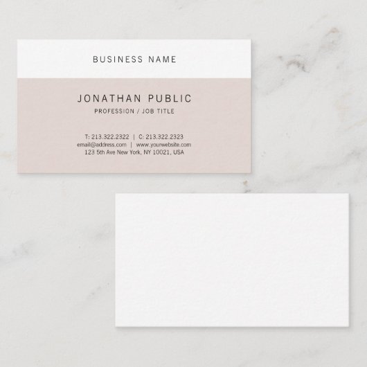 Eenvoudig Modern Minimalistisch Elegant Design Coo Visitekaartje (Voorkant / Achterkant)