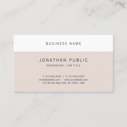 Eenvoudig Modern Minimalistisch Elegant Design Coo Visitekaartje (Voorkant)