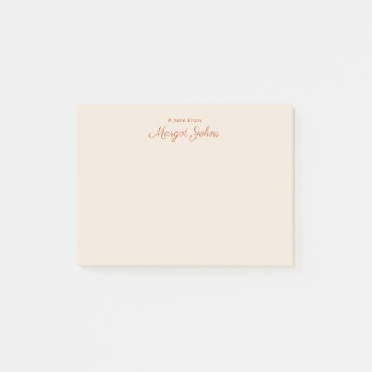 Eenvoudig modern minimalistisch elegant monogram post-it® notes (Voorkant)