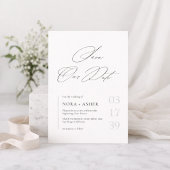 Eenvoudig Modern Minimalistisch Elegant Script Bru Save The Date