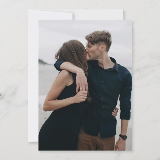 Eenvoudig modern minimalistisch | Foto Engagement Kaart (Achterkant)