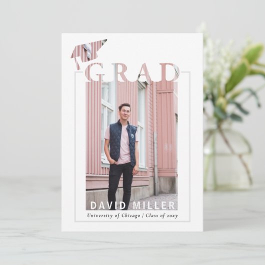 Eenvoudig modern, minimalistisch fotoAfstuderen Kaart (Staand voorkant)