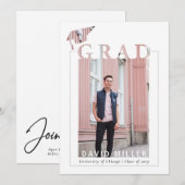 Eenvoudig modern, minimalistisch fotoAfstuderen Kaart (Voorkant / Achterkant)