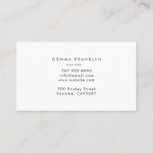 Eenvoudig modern minimalistisch fotografiescript visitekaartje (Achterkant)