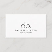 Eenvoudig modern minimalistisch fotografiescript visitekaartje (Voorkant)