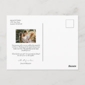 Eenvoudig modern minimalistisch fotohuwelijk bedan briefkaart (Achterkant)