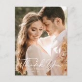 Eenvoudig modern minimalistisch fotohuwelijk bedan briefkaart (Voorkant)