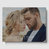Eenvoudig modern minimalistisch fotohuwelijk gastenboek (Voorkant)