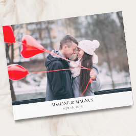 Eenvoudig modern minimalistisch fotohuwelijk gastenboek