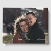 Eenvoudig modern minimalistisch fotohuwelijk gastenboek (Voorkant)