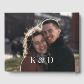 Eenvoudig modern minimalistisch fotohuwelijk gastenboek (Achterkant)