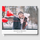 Eenvoudig modern minimalistisch fotohuwelijk gastenboek (Voorkant)