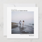 Eenvoudig modern minimalistisch fotohuwelijk save the date (Voorkant)