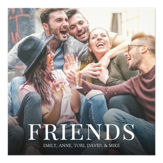 Eenvoudig modern, minimalistisch fotovriendschappe foto afdruk (Voorkant)