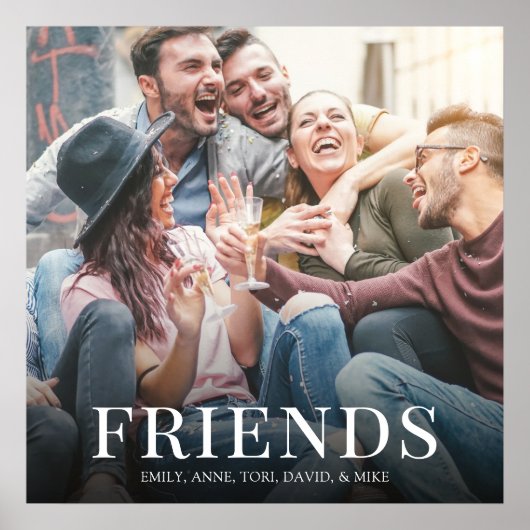 Eenvoudig modern, minimalistisch fotovriendschappe poster (Voorkant)