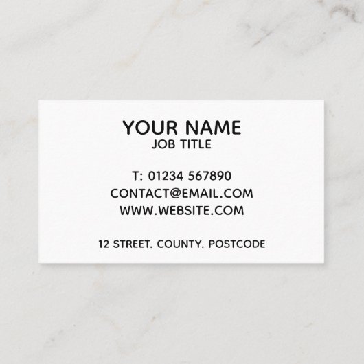 Eenvoudig Modern Minimalistisch Geel en Wit Visitekaartje (Achterkant)