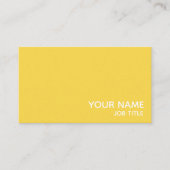 Eenvoudig Modern Minimalistisch Geel en Wit Visitekaartje (Voorkant)