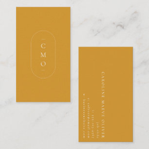 Eenvoudig Modern Minimalistisch Geel Monogram Logo Visitekaartje