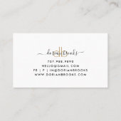 Eenvoudig Modern Minimalistisch Goud Zwart Monogra Visitekaartje (Achterkant)