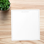 Eenvoudig modern minimalistisch grijs met twee ran notitieblok<br><div class="desc">Creëer uw eigen gepersonaliseerde monogram naam notitieblok met eenvoudige moderne typografie en minimalistische twee grenslijnen in grijs kleur.</div>