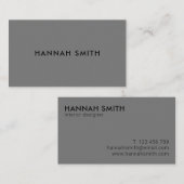 Eenvoudig modern minimalistisch grijs Visitekaartj Visitekaartje (Voorkant / Achterkant)