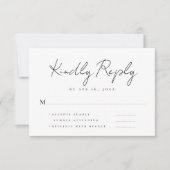 Eenvoudig modern minimalistisch herinneringsantwoo RSVP kaartje (Voorkant)