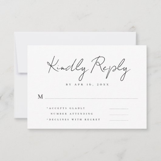 Eenvoudig modern minimalistisch herinneringsantwoo RSVP kaartje (Voorkant)