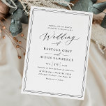 Eenvoudig modern minimalistisch huwelijk kaart<br><div class="desc">Deze geloofwaardige Uitnodiging van de Weddenschap kenmerkt een moderne tekst van de manuscriptkalligrafie die met een klastige serif doopvont in zwarte,  met een klantgericht monogram op de rug in paren wordt gerangschikt. Voor geavanceerde wijzigingen,  onder Persoonlijk -> Bewerken met het gereedschap Ontwerp. Overeenkomende objecten beschikbaar.</div>