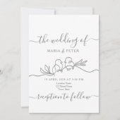 Eenvoudig modern minimalistisch huwelijk kaart (Voorkant)