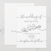 Eenvoudig modern minimalistisch huwelijk kaart (Voorkant / Achterkant)