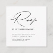 Eenvoudig modern minimalistisch huwelijk RSVP met  Informatiekaartje (Voorkant)