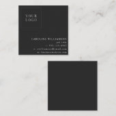 Eenvoudig, modern, minimalistisch Logo zwart Vierkante Visitekaartje (Voorkant / Achterkant)
