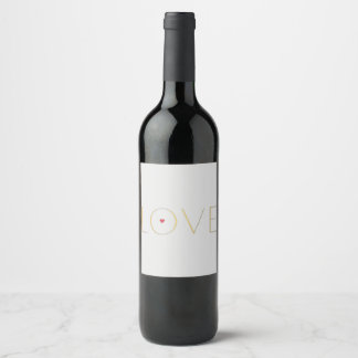 Eenvoudig Modern Minimalistisch LOVE Wijnlabel Wijn Etiket