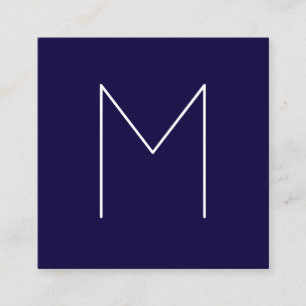 Eenvoudig modern minimalistisch marinemonogram vierkante visitekaartje