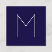 Eenvoudig modern minimalistisch marinemonogram vierkante visitekaartje (Voorkant)