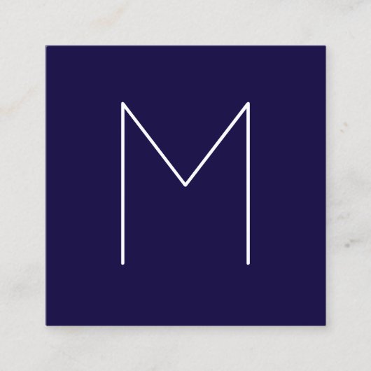 Eenvoudig modern minimalistisch marinemonogram vierkante visitekaartje (Voorkant)