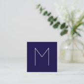 Eenvoudig modern minimalistisch marinemonogram vierkante visitekaartje (Staand voorkant)