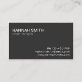 Eenvoudig modern, minimalistisch matte zwart Visit Visitekaartje (Achterkant)