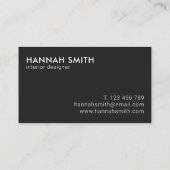 Eenvoudig modern, minimalistisch matte zwart Visit Visitekaartje (Achterkant)