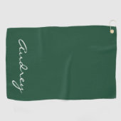 Eenvoudig modern minimalistisch monogram chic groe golfhanddoek (Horizontaal)