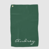 Eenvoudig modern minimalistisch monogram chic groe golfhanddoek (Voorkant)
