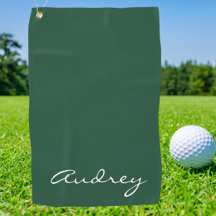 Eenvoudig modern minimalistisch monogram chic groe golfhanddoek