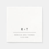 Eenvoudig modern minimalistisch monogram huwelijk servet (Voorkant)