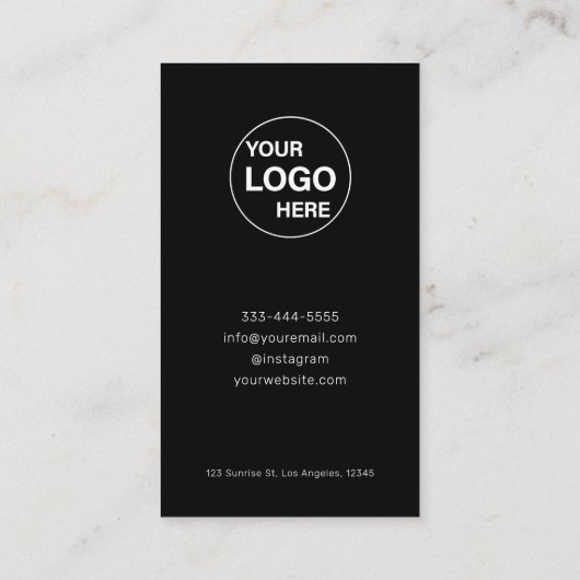 Eenvoudig Modern Minimalistisch Monogram Professio Visitekaartje (Achterkant)